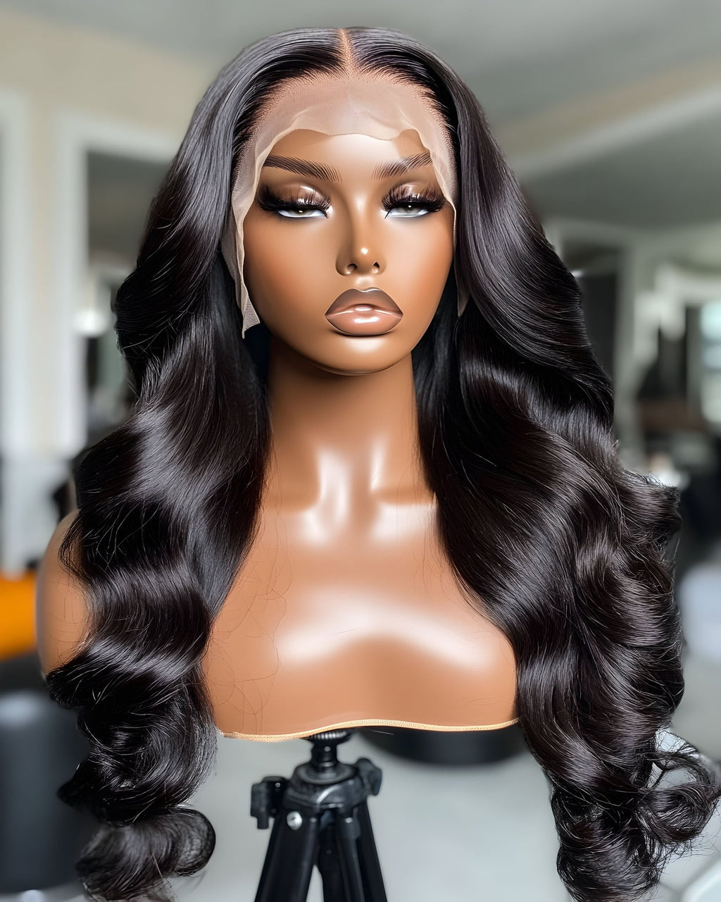 Raw S.E. Asian Wavy Frontal Wig 280 Density - Cambeluxe Hair