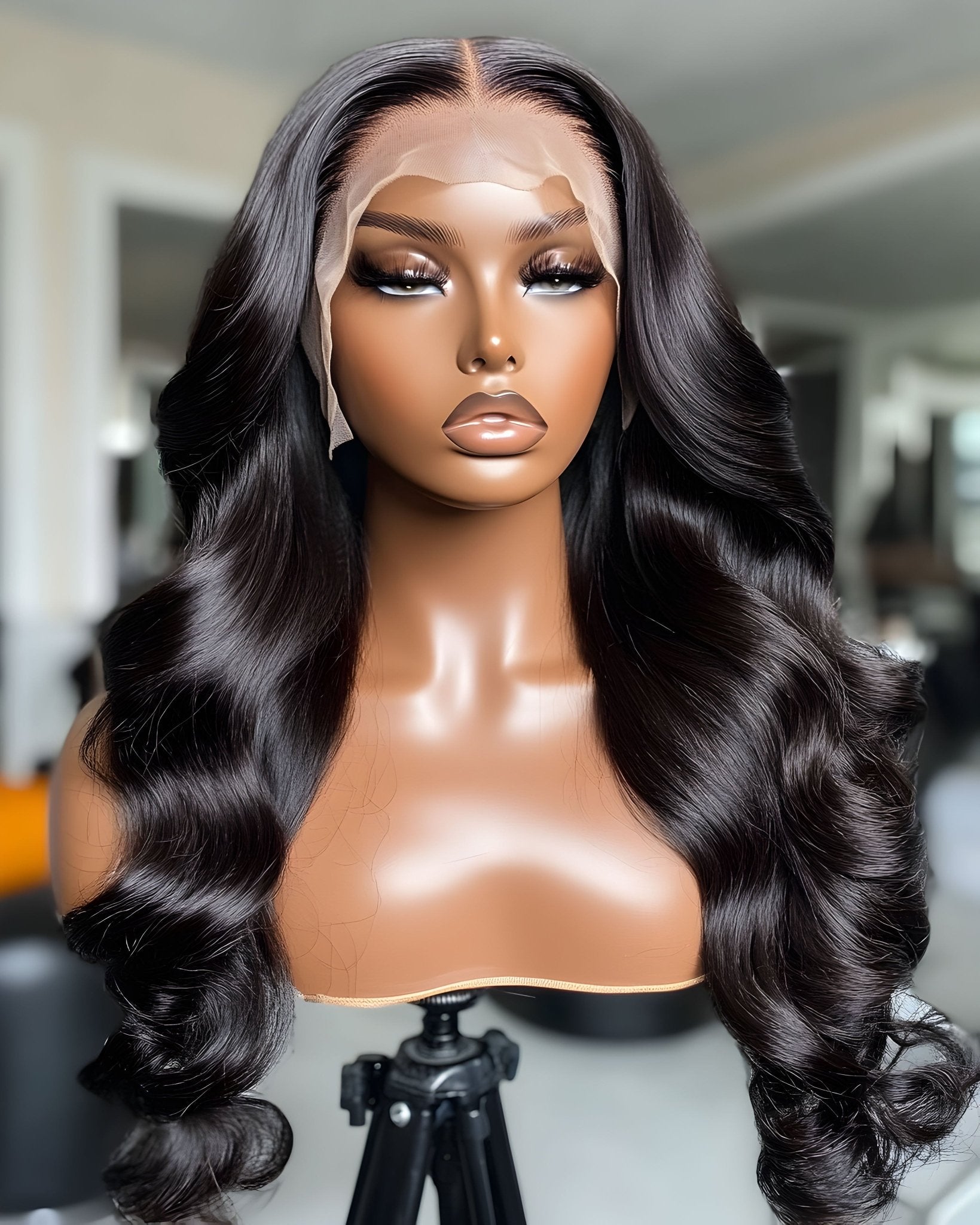 Raw S.E. Asian Wavy Frontal Wig 280 Density - Cambeluxe Hair